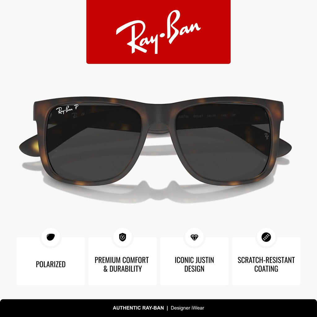 Ray-Ban RB4165F Justin Classic Square Sunglasses for Men