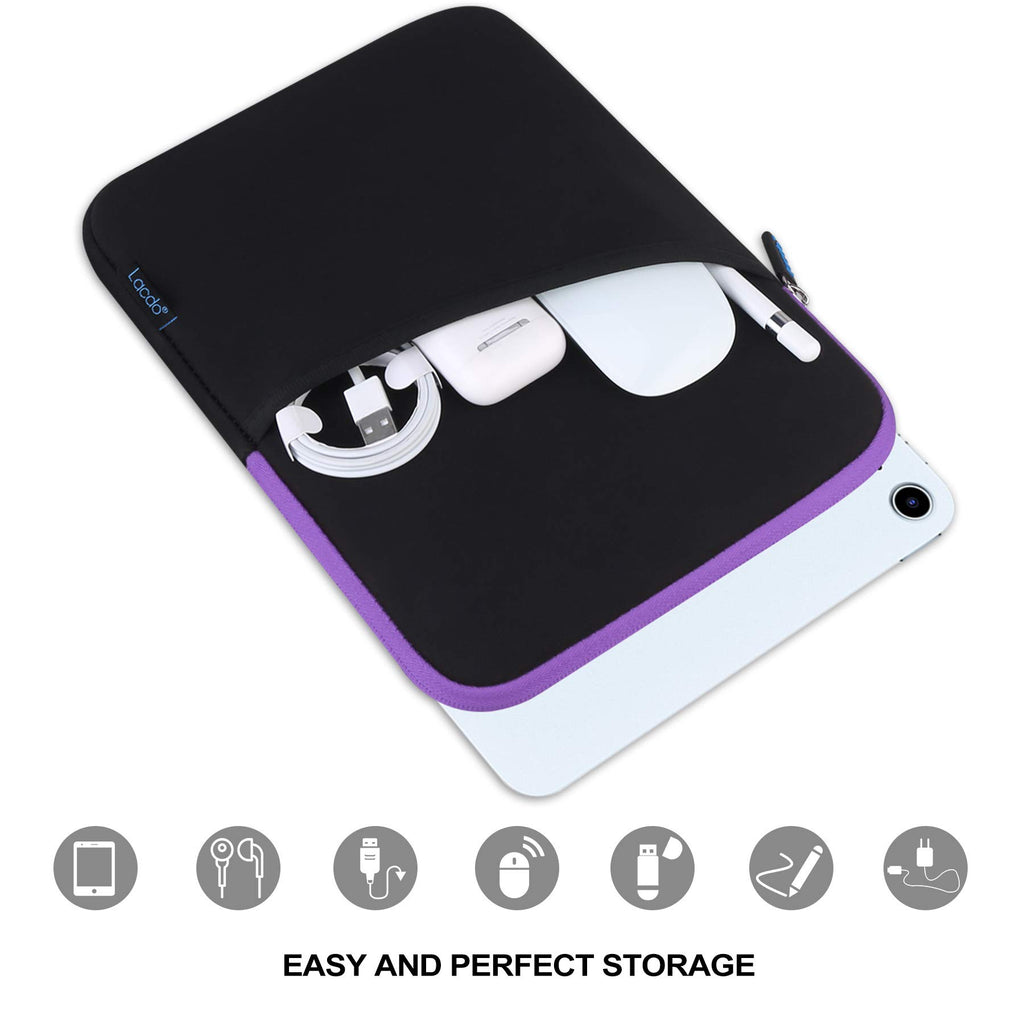 Lacdo Tablet Sleeve Case for 11 inch iPad A16 / 11 inch iPad Air M4 M3 M2 / 11" iPad Pro M5 M4 / 10.9" iPad /10.2" iPad /10.9" ipad Air / 11 Inch Samsung Galaxy Tab A9+ Bag, Fit Magic Keyboard, Black