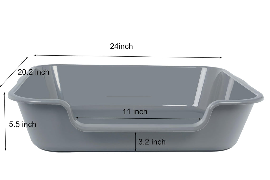 1 Pack of Extra Large Cat Litter Box (ABS Material), Low Entry Senior Litter Pen for Geriatric Kitty Big Cats, Jumbo Pet Safe Litter Boxes Tray for Pets Potty (Beach Sand, 20" L x 15.5" W)