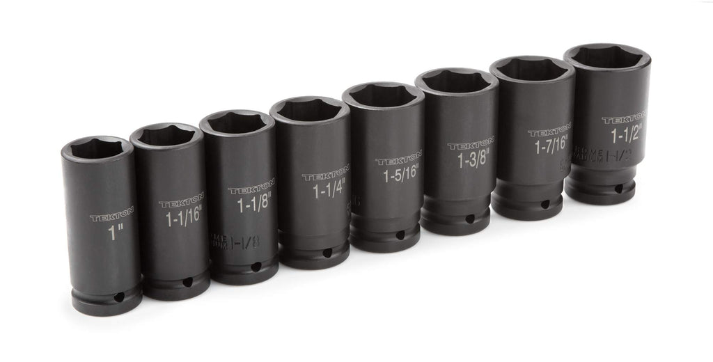 TEKTON 3/4 Inch Drive Deep 6-Point Impact Socket Set with Case, 7-Piece (13/16-1-1/2 in.) | 4890