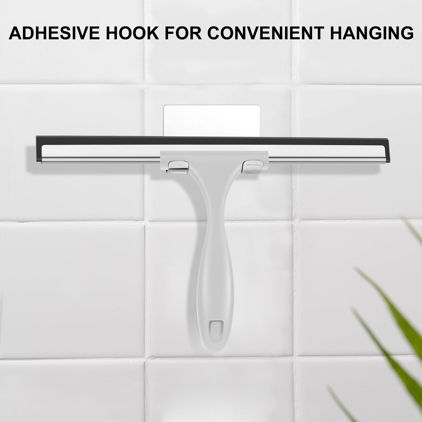 SetSail Squeegee for Shower Glass Door Stainless Steel Shower Squeegee for Glass Doors All-Purpose Window Squeegee for Tile Shower Walls, Sink, Mirror, Bathroom, Car Window Cleaning 10 Inches, Balck