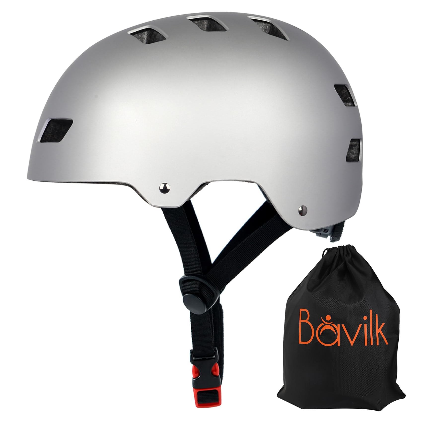 Bike Helmet 3 Sizes for Teenager Kids Youth Adults,Bavilk Skateboard Helmet Adjustable Multi-Sport Bicycle Cycling Scooter Roller Skate Inline Skating Rollerblading for Girls Boys Women Men Teen