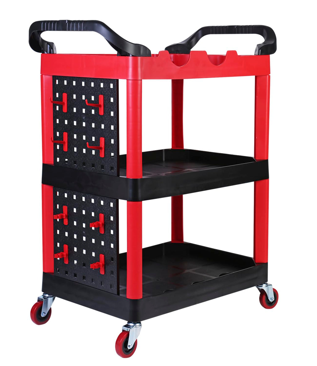 MaxWorks 50993 500-lb Utility Service PP Cart with Two Trays and Wheels 40 inch x 17 inch Overall Dimensions