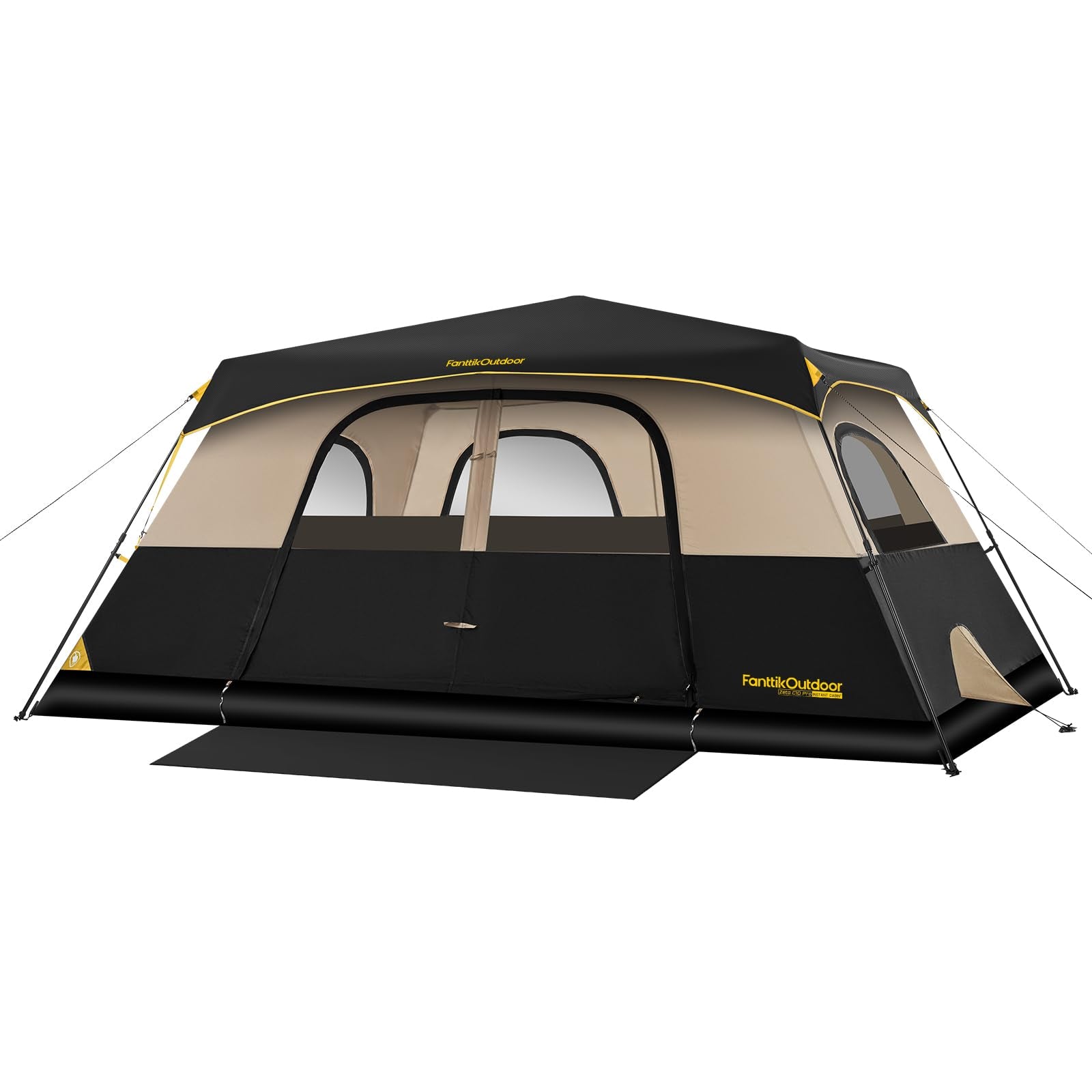 FanttikOutdoor Camping Tent 4/6/8/10 Person Instant Cabin Tent Setup in 60 Seconds with Rainfly & Windproof Portable with Carry Bag for Family Camping & Hiking