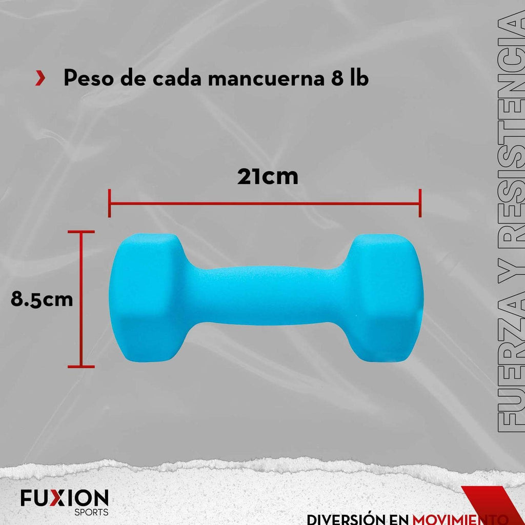 FUXION Neoprene Dumbbell Hand Weights, Sets of 2 Hexagon Non-Slip Weights for Home Gym Yoga Pilates Workout
