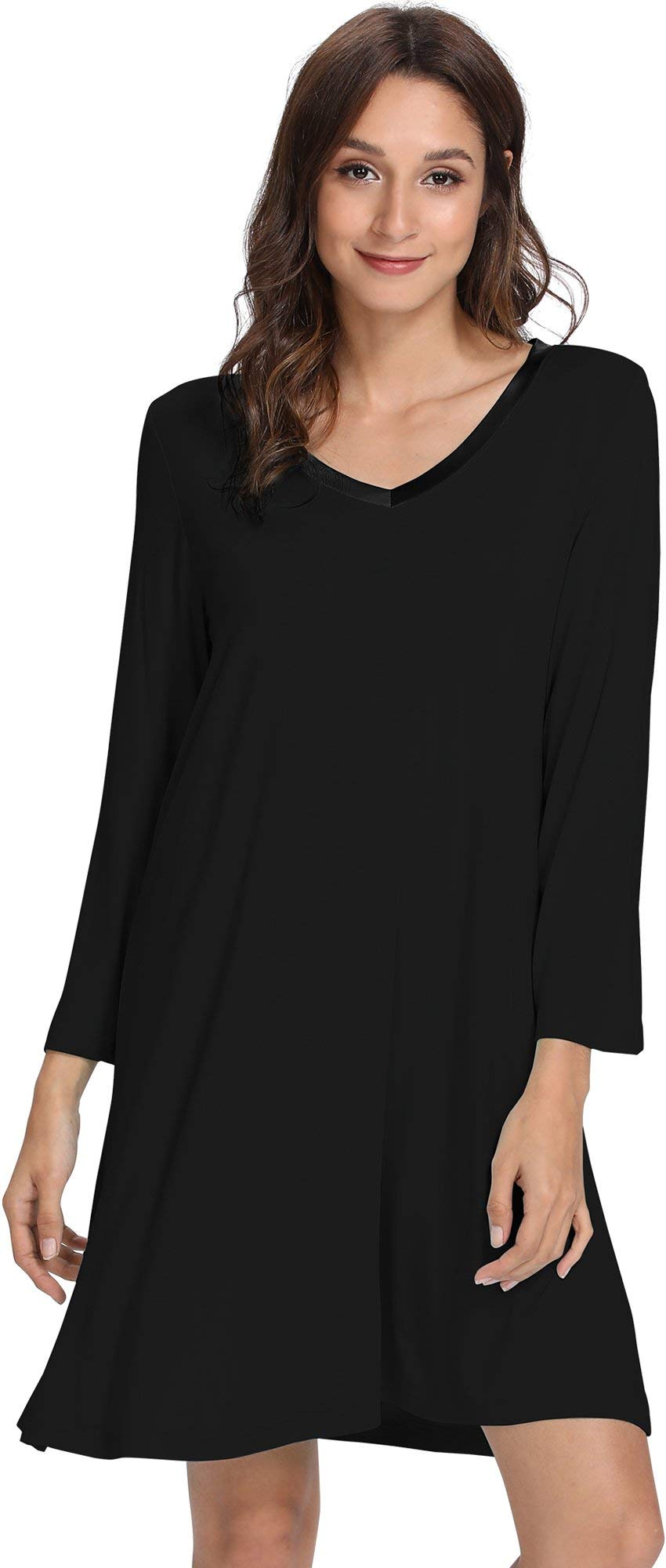 GYS Womens Bamboo Viscose Nightgown Super Soft Lightweight Night Shirts for Sleeping