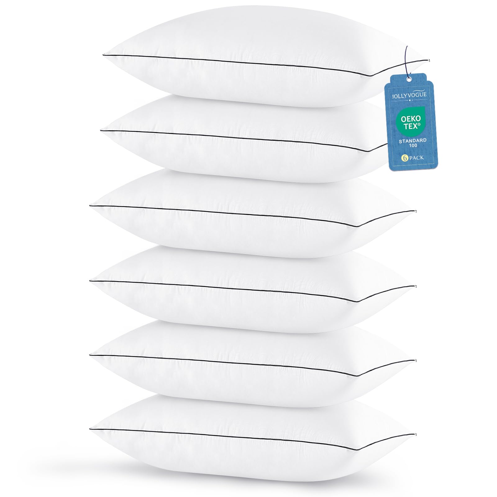 JOLLYVOGUE Standard Pillows Set for Sleeping, Cooling and Supportive Pillows Full Size for Side and Back Sleepers, Down Alternative Hotel Collection Sleeping Pillow