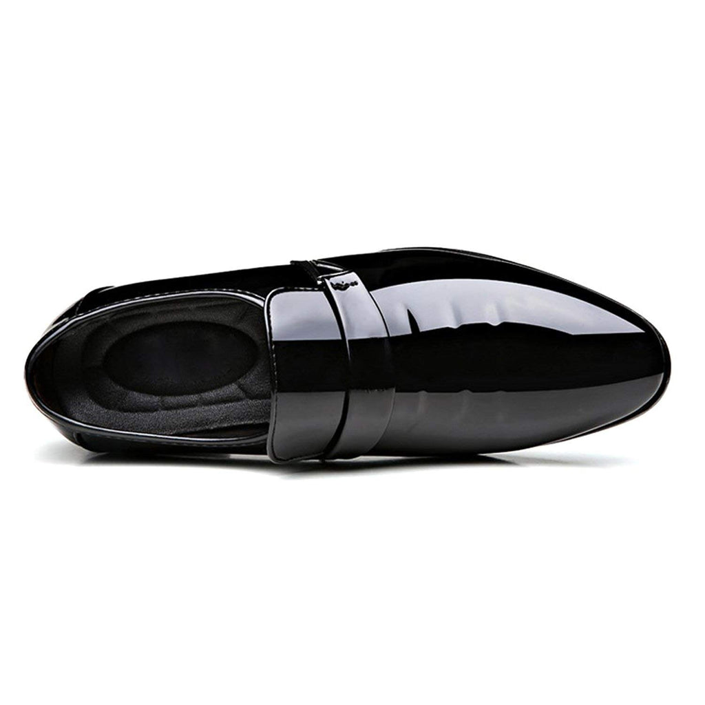 ZZHAP Men's Pointed-Toe Tuxedo Dress Shoes Casual Slip-on Loafer