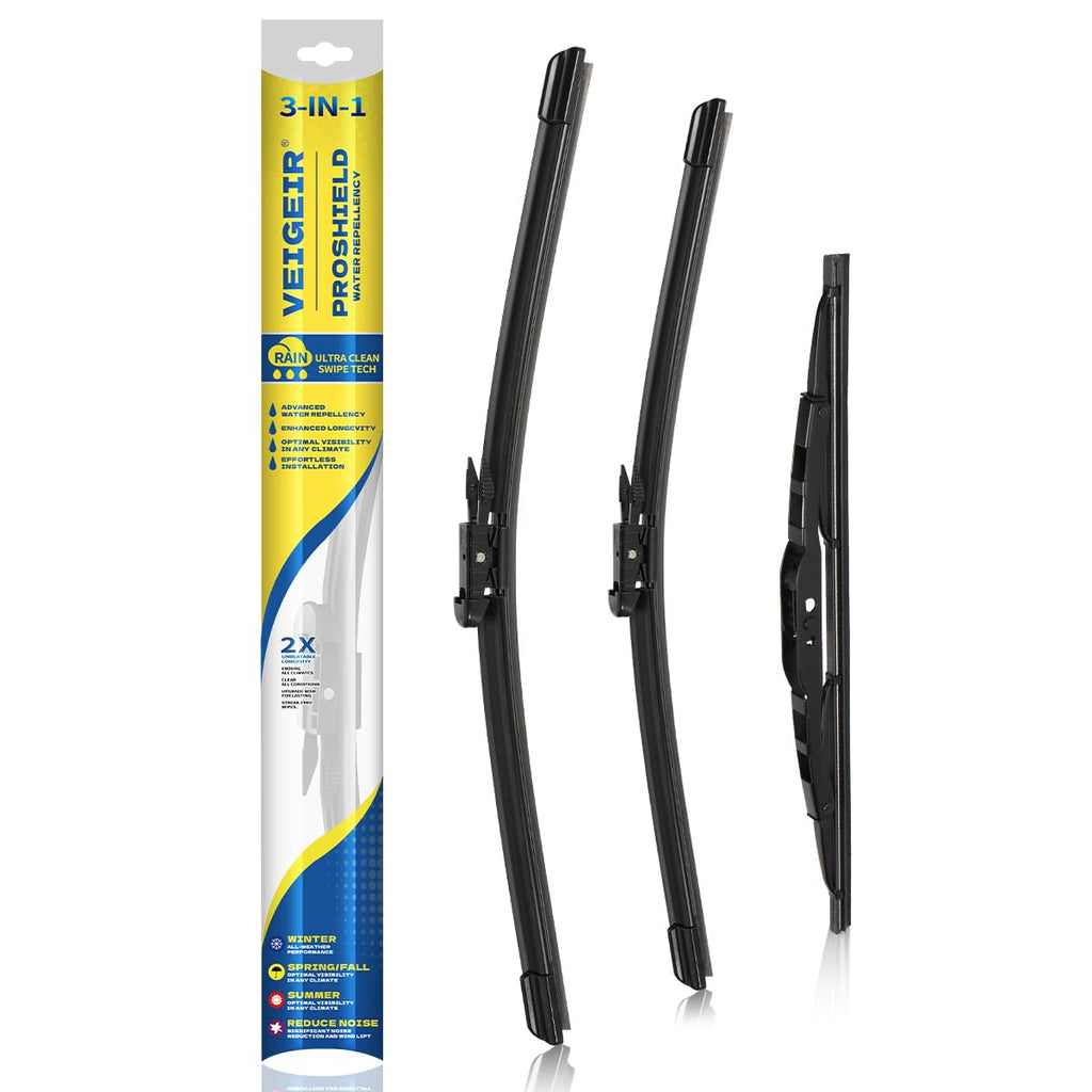 3 Pack Windshield Wiper Blades Compatible with Ford Escape 2008 2009 2010 2011 2012 Original Factory Quality Front Rear Wipers Blade Set for My Car - 20" 20" 12"