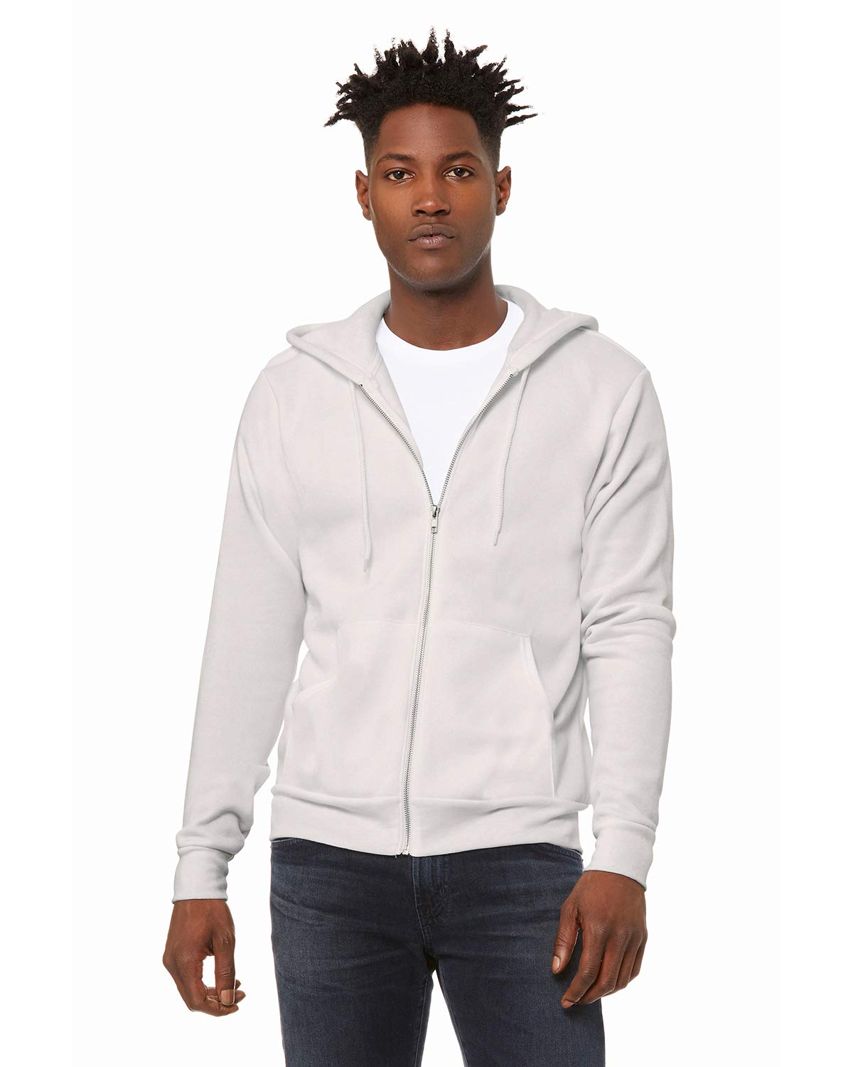 Bella & Canvas Men's 3739 Unisex Poly-Cotton Fleece Full-Zip Hoodie