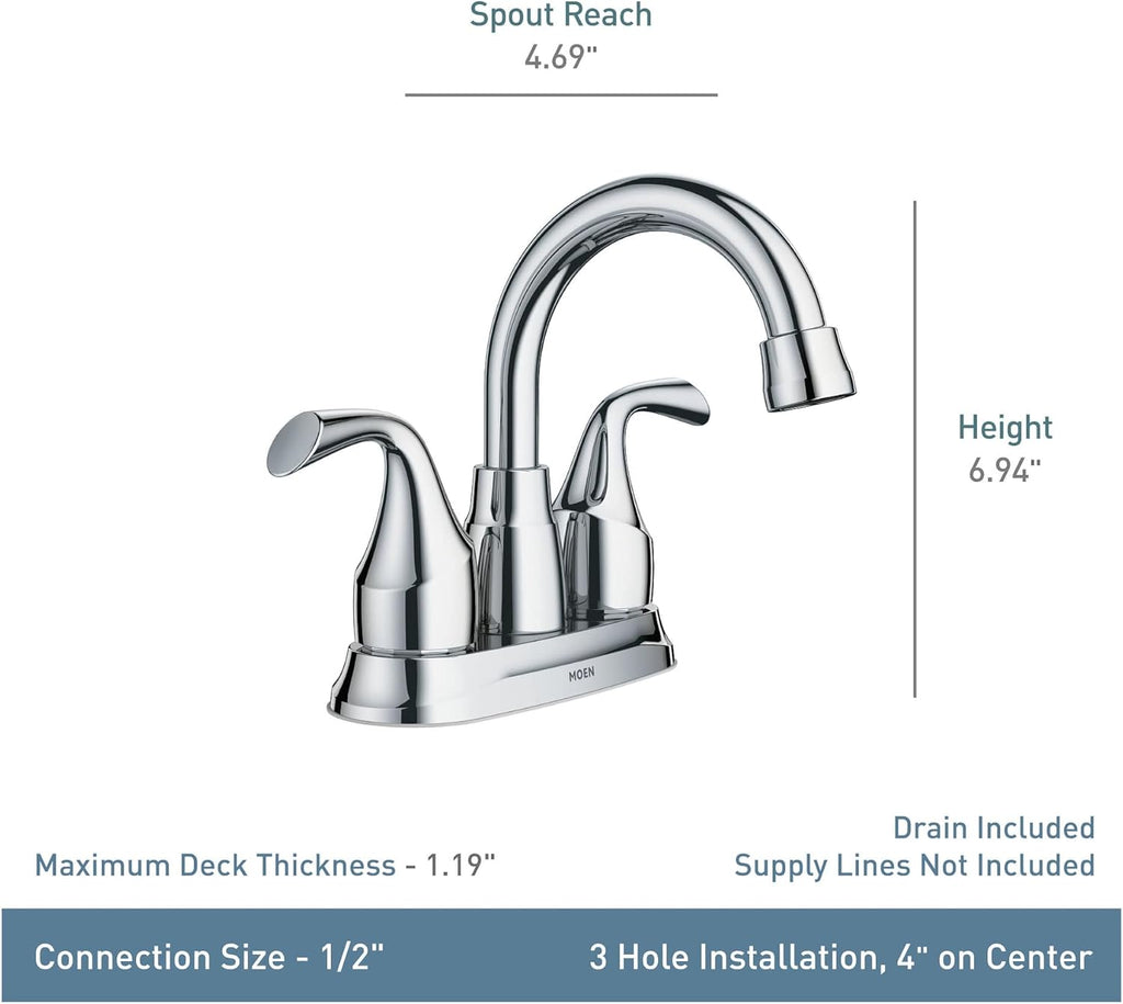 Moen Idora Mediterranean Bronze Two-Handle Centerset Bathroom Sink Faucet with Drain Assembly, 84115BRB
