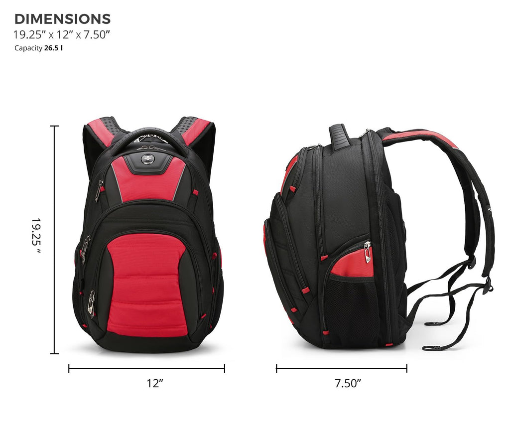 Swissdigital Design Travel Backpack for Women or Men, TSA Friendly USB Charging RFID Protection Business Carry on Bag Fits 15.6" Laptop Backpack Black | J14-BR
