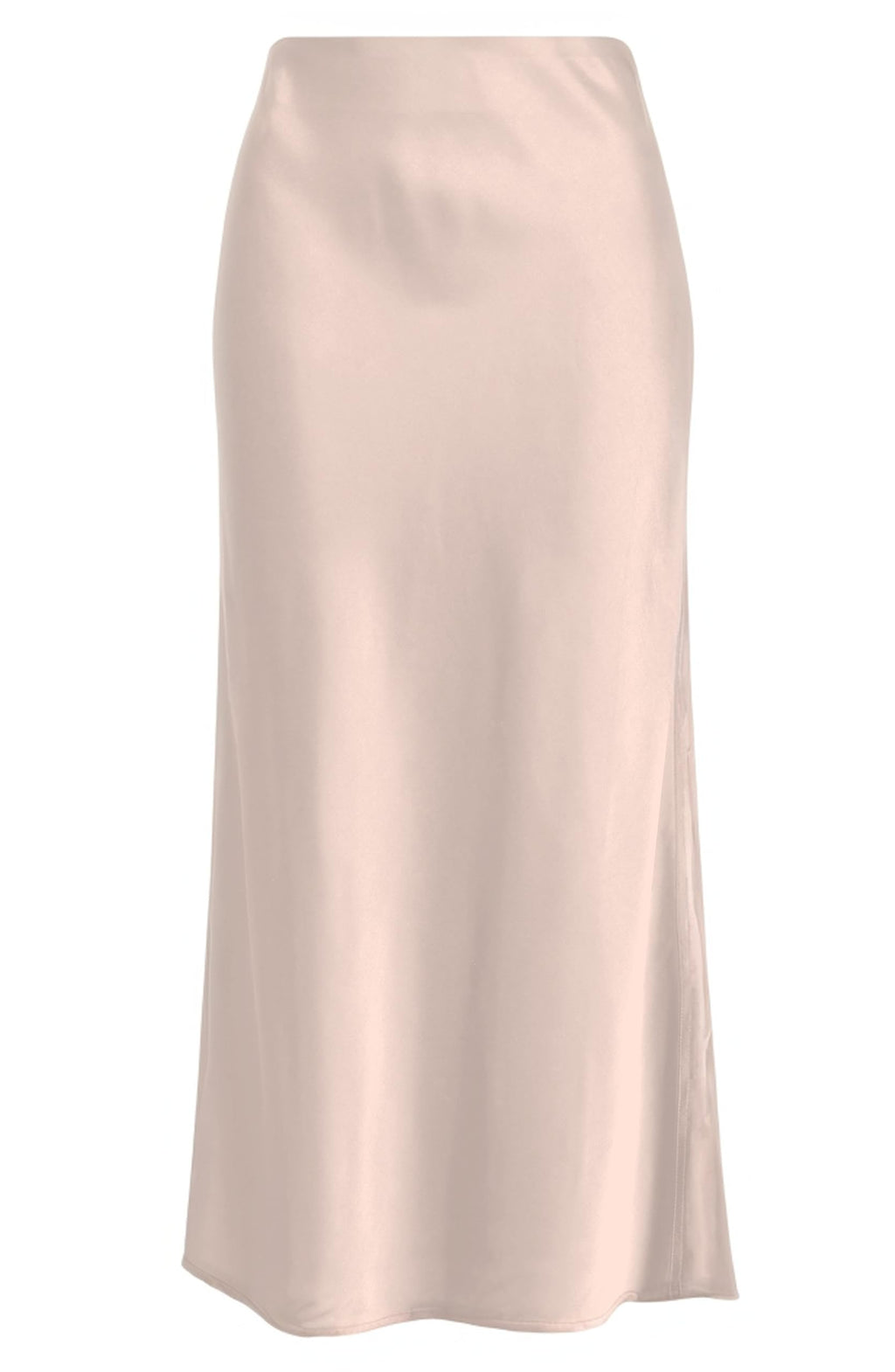 Women's Solid Satin High Waist Midi Long Skirt Hidden Elastic Waistband Skirt for Women-Made in USA