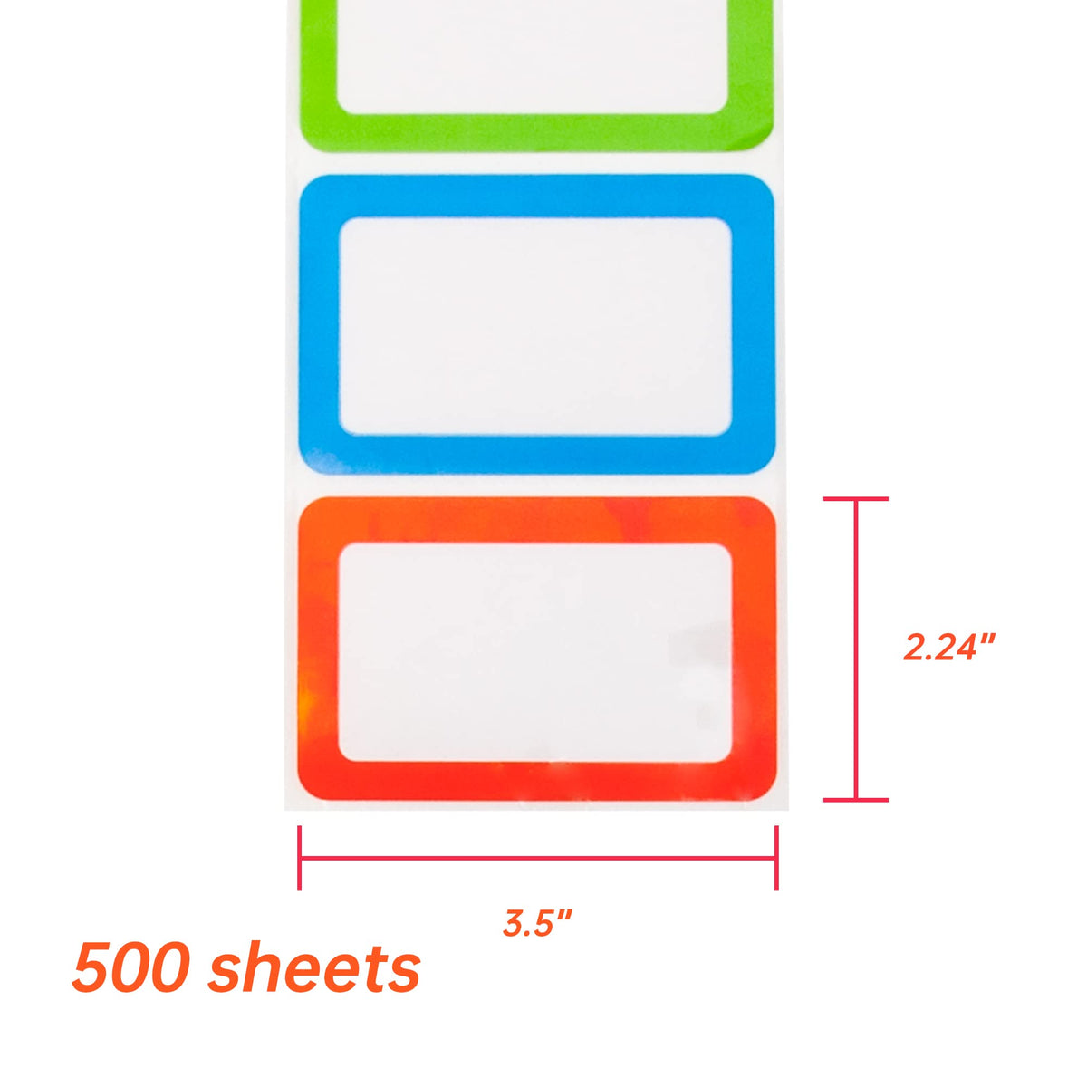 L LIKED 250 Stickers - 3.5" x 2.25"Colors Plain Name tag Labels with Perforated Line for School Office Home (Star - 250 Labels)
