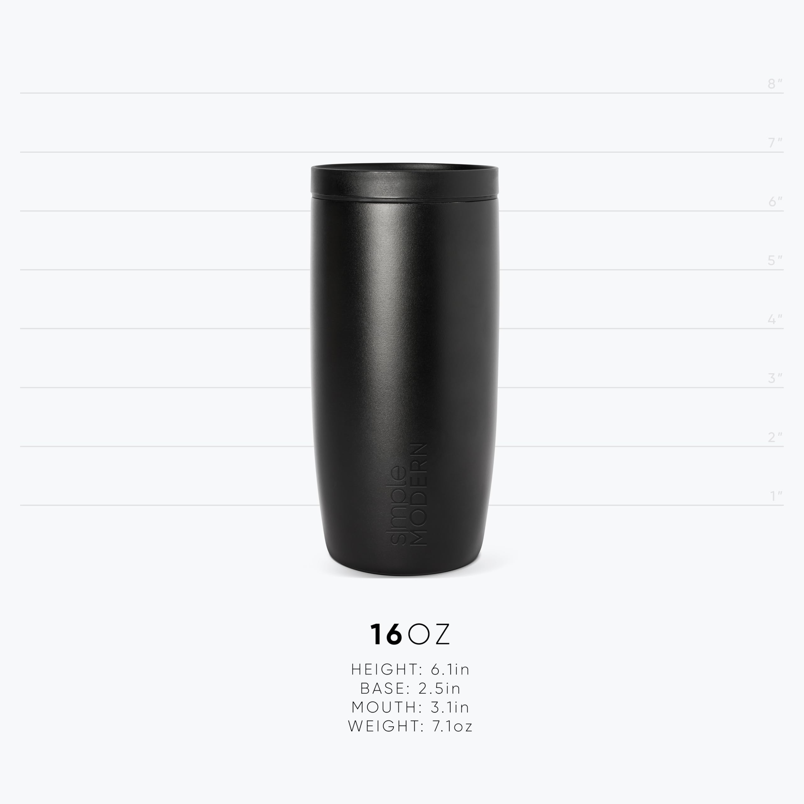 Simple Modern Travel Coffee Mug Tumbler with 360° Lid | Ceramic-Lined Insulated Stainless Steel Cold Brew Iced Coffee Cup | Gifts for Women Men Her Him | Voyager Signature | 12oz | Midnight Black