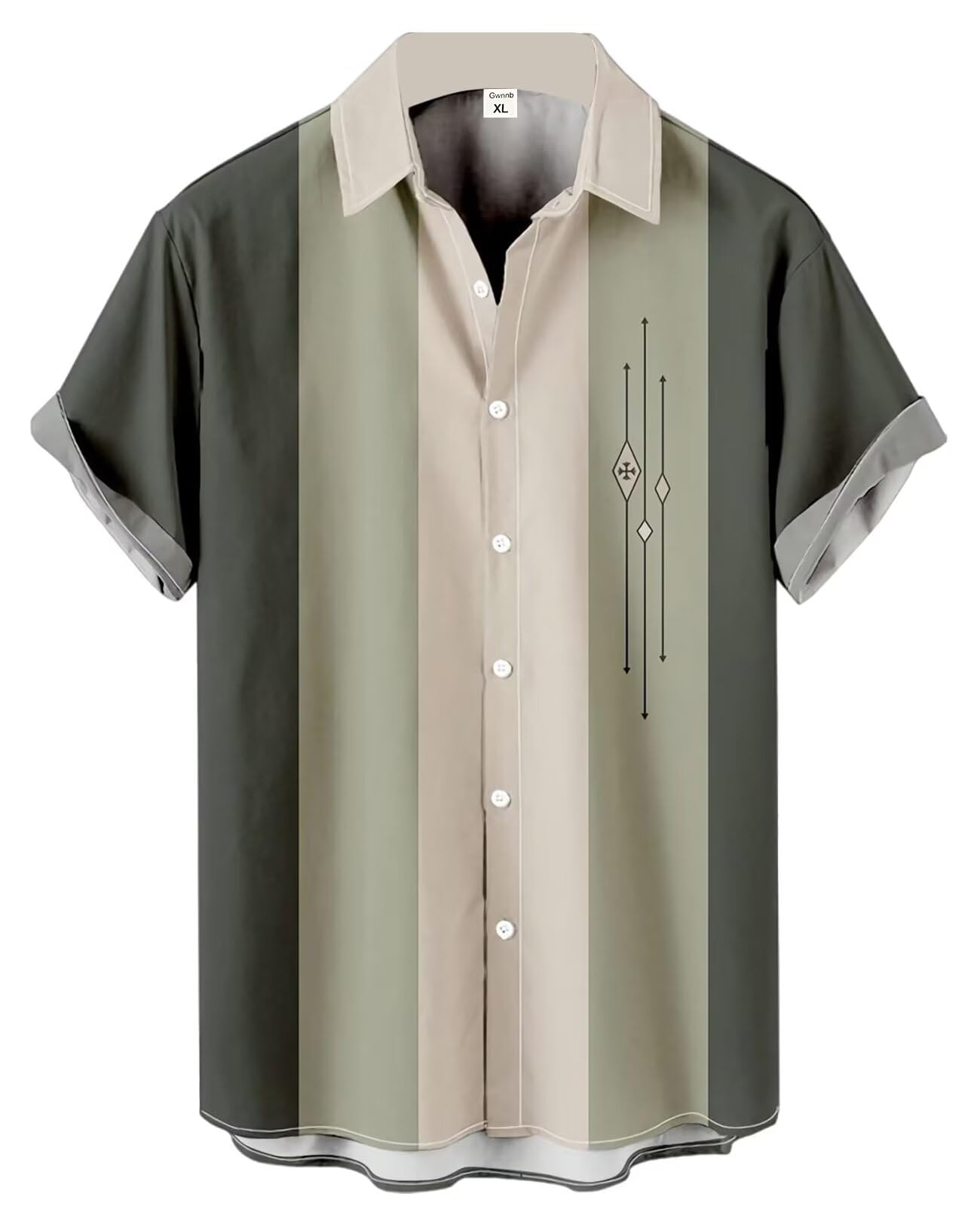 Bowling Shirts for Men Print Short Sleeve Regular Fit Hawaiian Casual Button Down Beach Shirts
