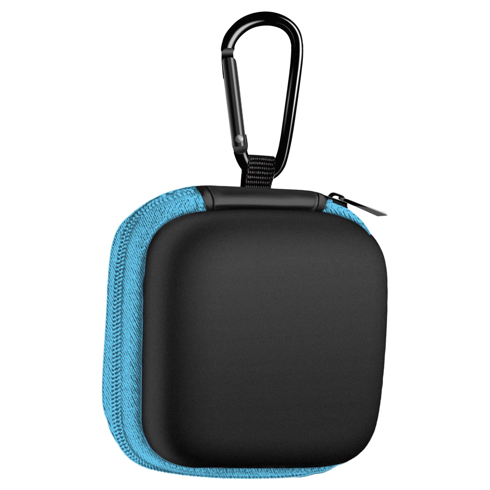 2Pack Oval Earbud Case Portable EVA Carrying Case Storage Bag Cell Phone Accessories Organizer with Carabiner for Earphone, Earbud, Earpieces, SD Memory Card, Camera Chips, Black/Purple