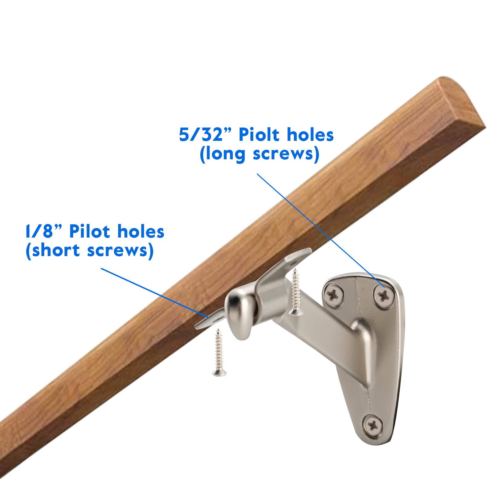 HOME MASTER HARDWARE Heavy Duty Handrail Stair Brackets Brass Staircase Hand Rail Bracket, Gold Finish, 1Pcs