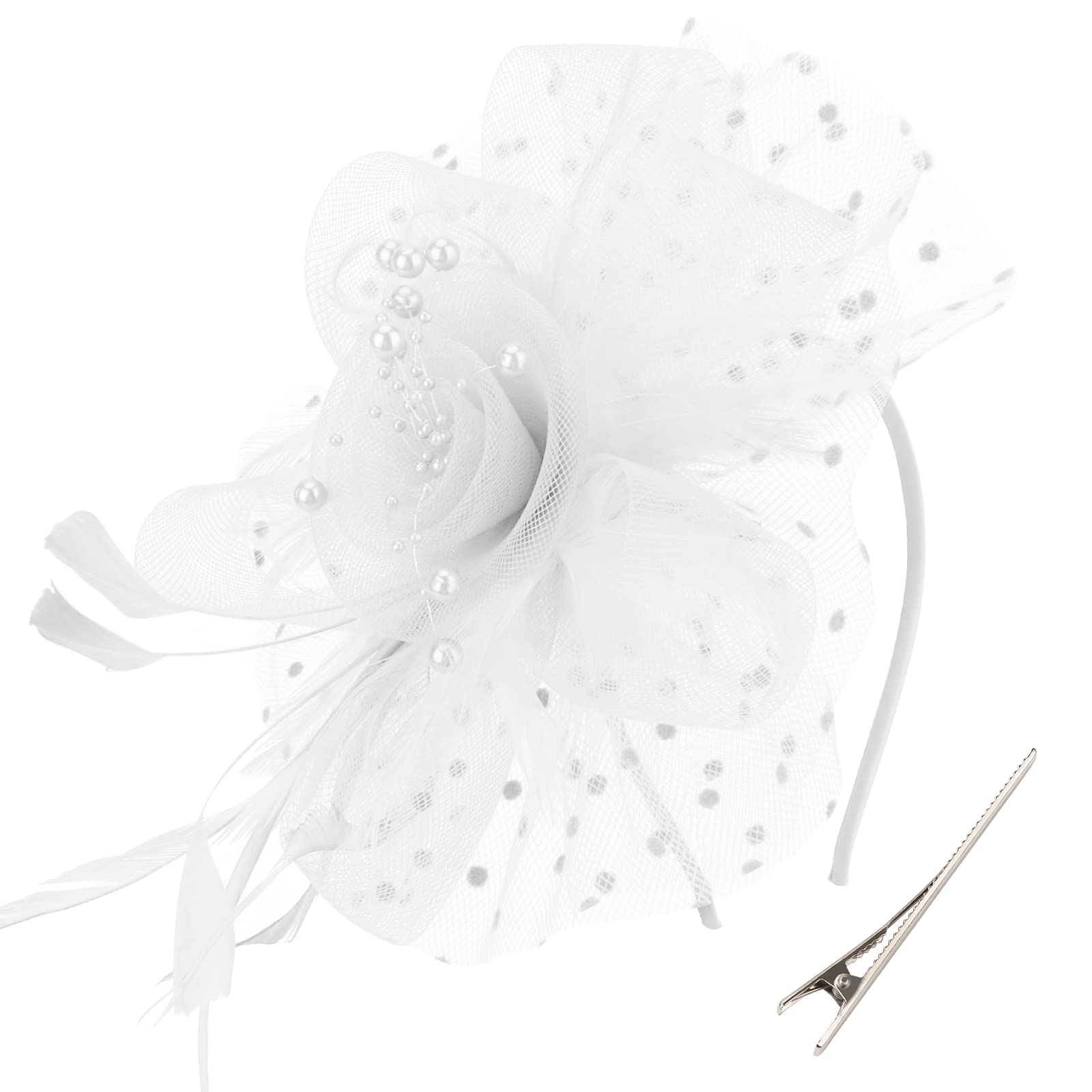 AQOKKA Women Fascinators Hats Flower Fascinators with Headband and Clip Tea Party Headwear for Women and Girls