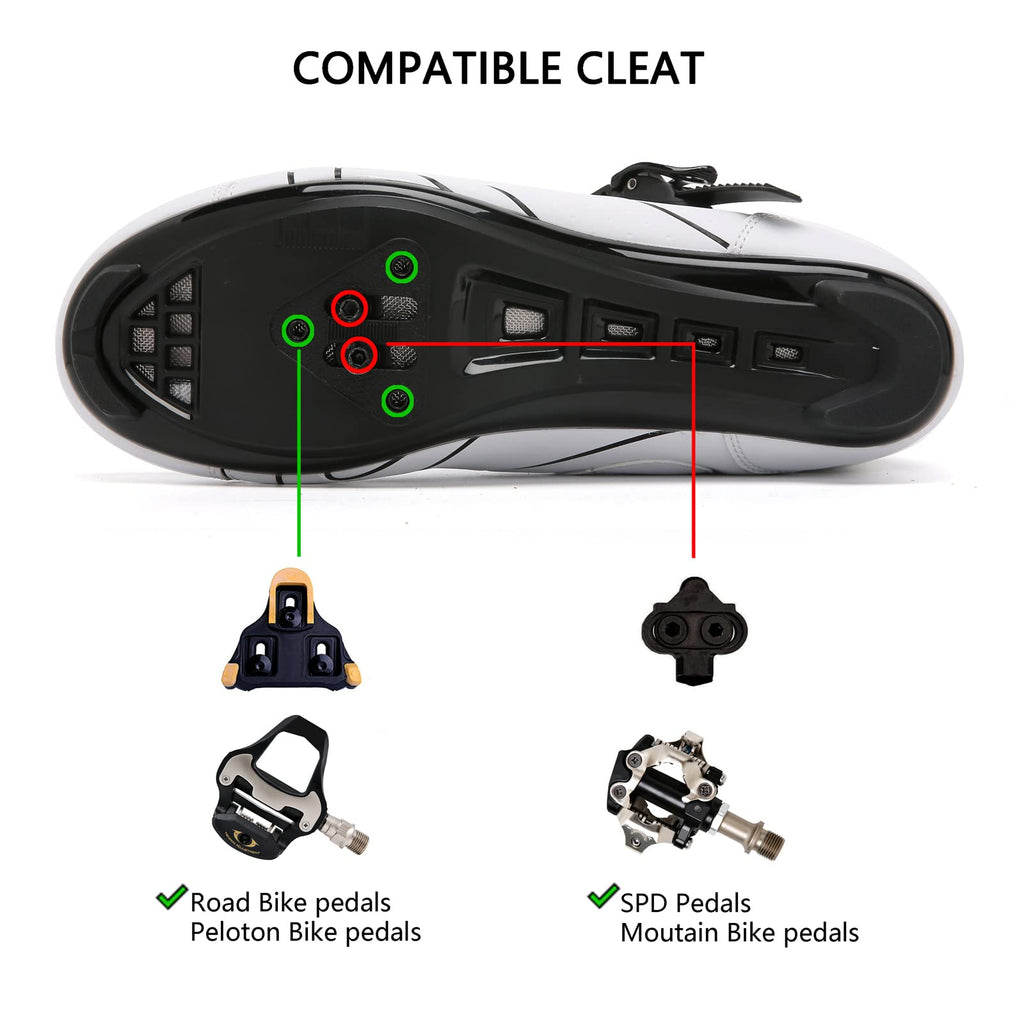 Mens Womens Cycling Shoes Compatible with Peloton Indoor Bicycle Pedals Clip in Road Bike Shoes Pre-Installed with Look Delta Cleats