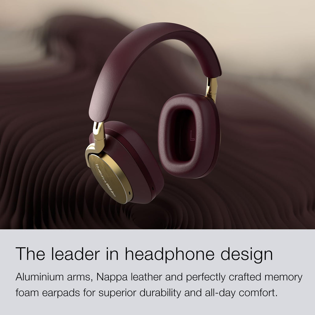 Bowers & Wilkins Px8 Over-Ear Headphones Wireless Bluetooth Noise Cancelling, Luxurious Materials, 30-Hour Battery Life, 15-Min Quick Charging, Black
