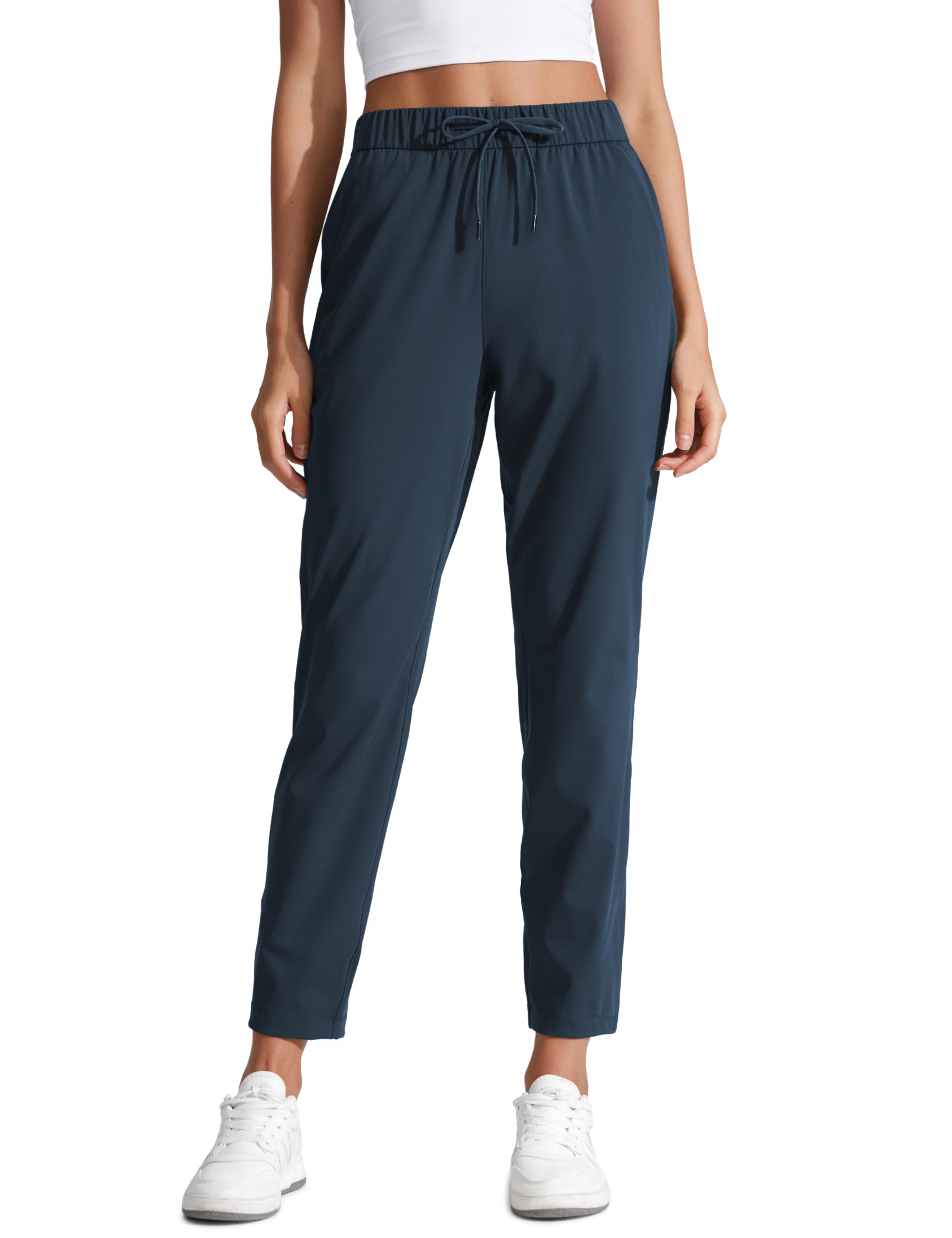 CRZ YOGA 4-Way Stretch Ankle Golf Pants for Women 27" - Casual Dress Work 7/8 Sweatpants with Pockets