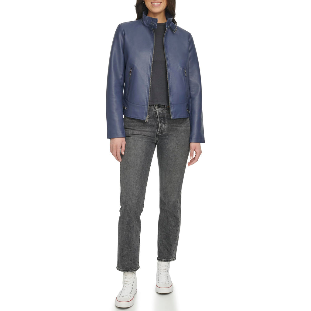 LEVI'S womens Faux Leather Motocross Racer Jacket (Standard and Plus)