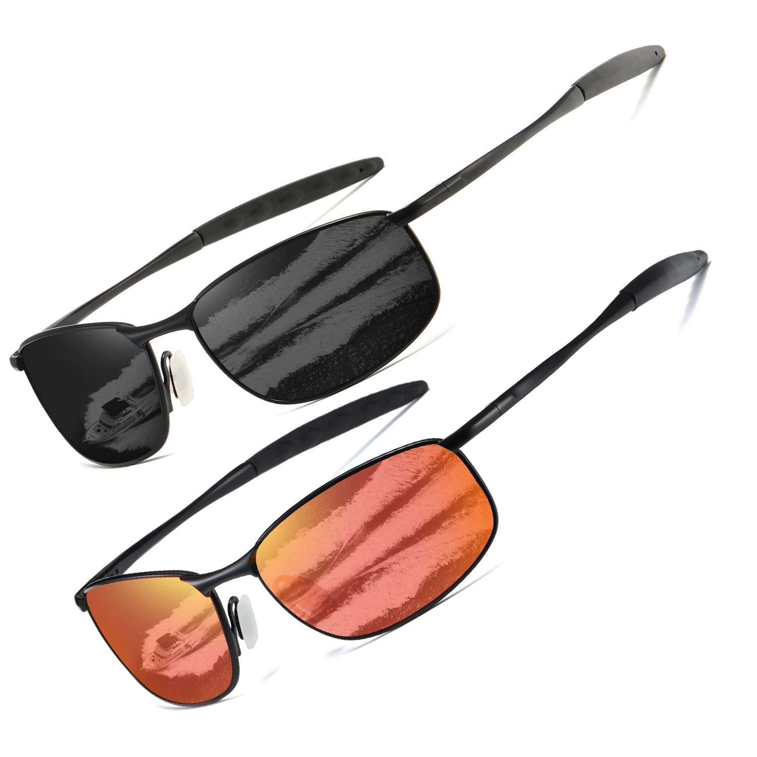AEVOGUE Polarized Sunglasses For Men Rectangle Metal Frame Retro Sun Glasses AE0395