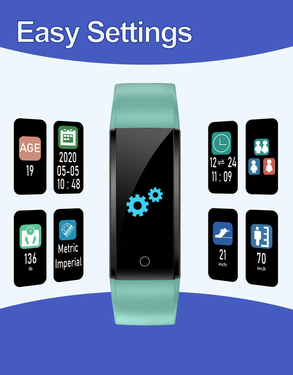 GRV Fitness Tracker Non Bluetooth Fitness Watch No App No Phone Required Waterproof Pedometer Watch with Steps Calories Counter Sleep Tracker for Men Women Parents