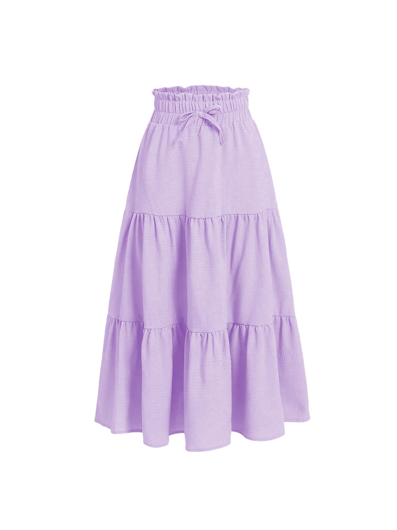 Floerns Girls Boho Floral Print High Waist Flare Hem Summer Long Skirt