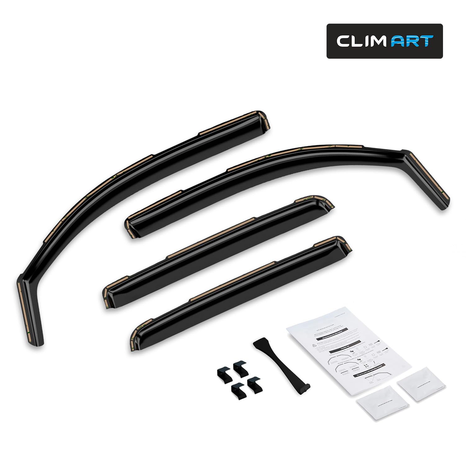 CLIM ART in-Channel Incredibly Durable Rain Guards for Honda Accord 2013-2017 Sedan, Original Window Deflectors, Vent Window Visors, Vent Deflector, 4 pcs. - 613274