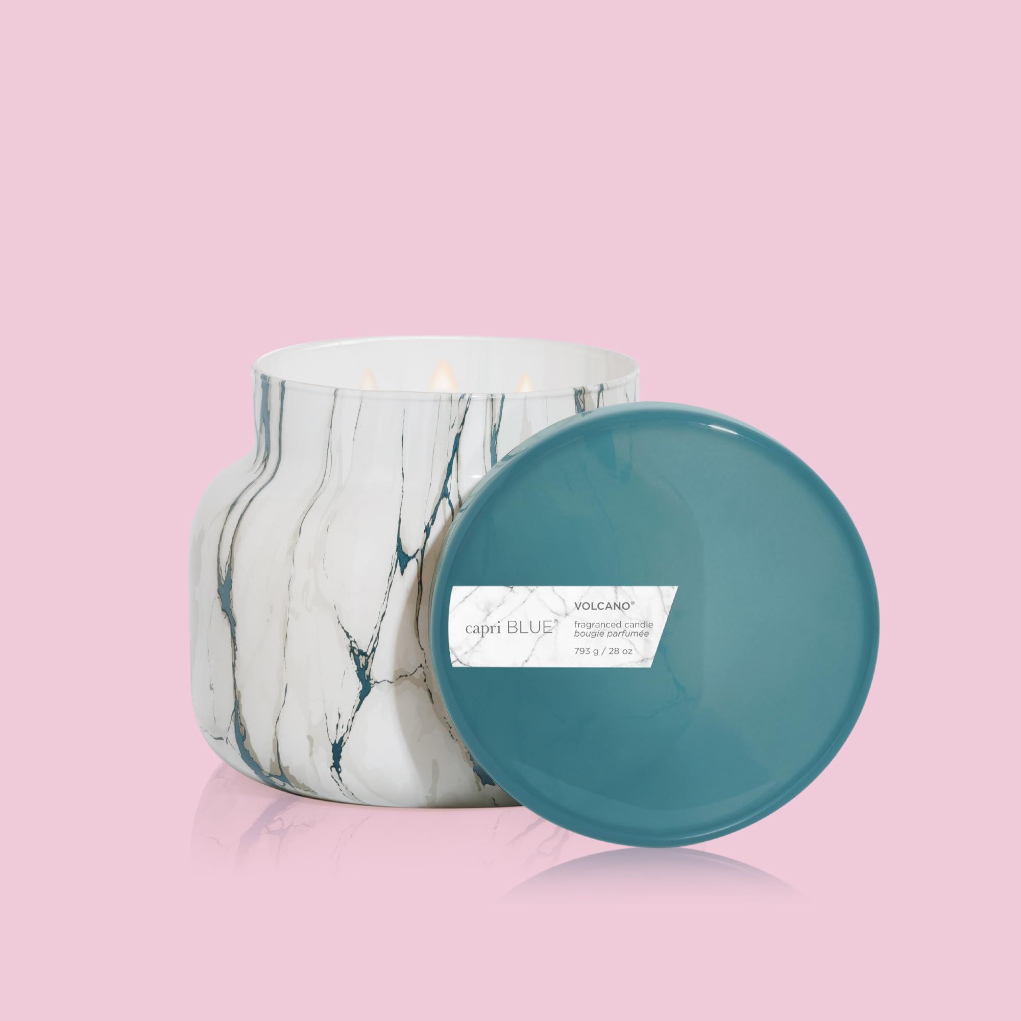 Capri Blue Modern Marble Jar Candles - Luxury Candles for Home Scented - Long Lasting Soy Wax Blend (Aloha Orchid, 8 oz)