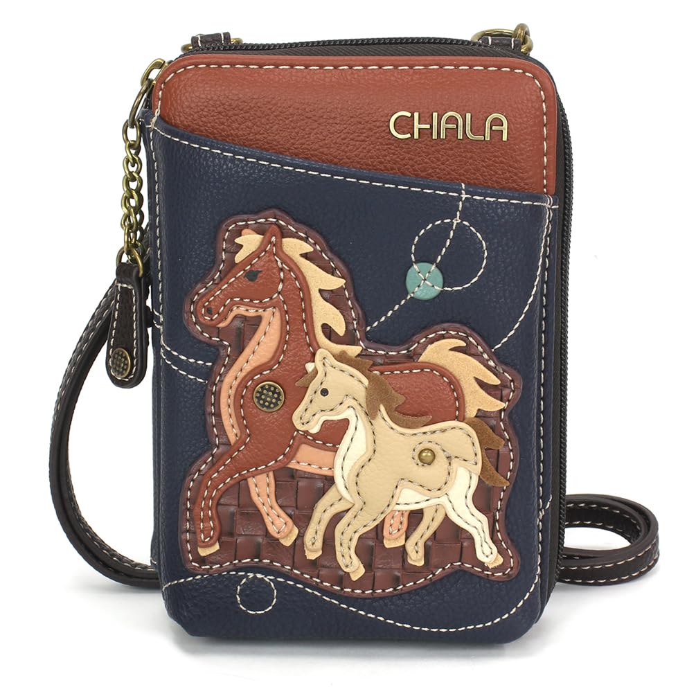 CHALA Wallet Crossbody Cell Phone Purse - Women Faux Leather Multicolor Handbag with Adjustable Strap