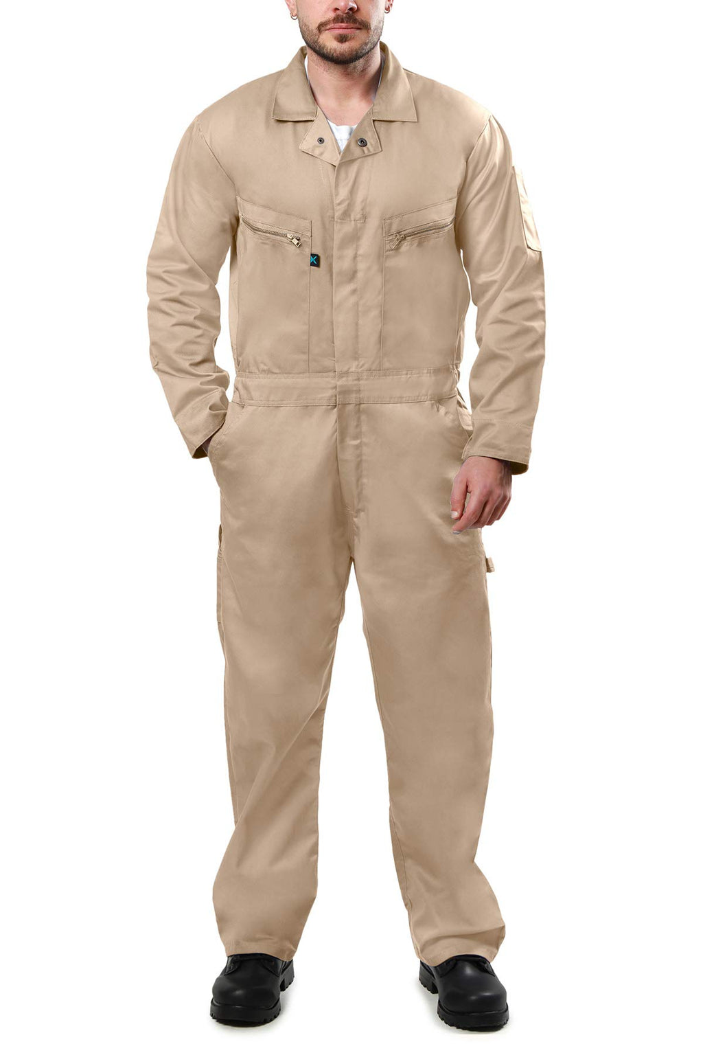 Kolossus Pro-Utility Cotton Blend Long Sleeve Coverall with Zippered Frontal Pockets