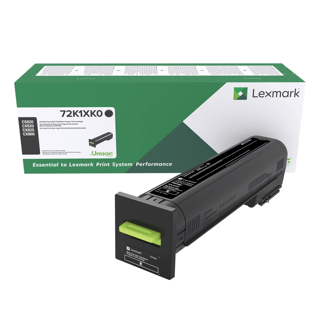 Lexmark 72K1XK0 CS820, CX820, CX825, CX860 Black Extra High Yield Return Program Cartridge Toner