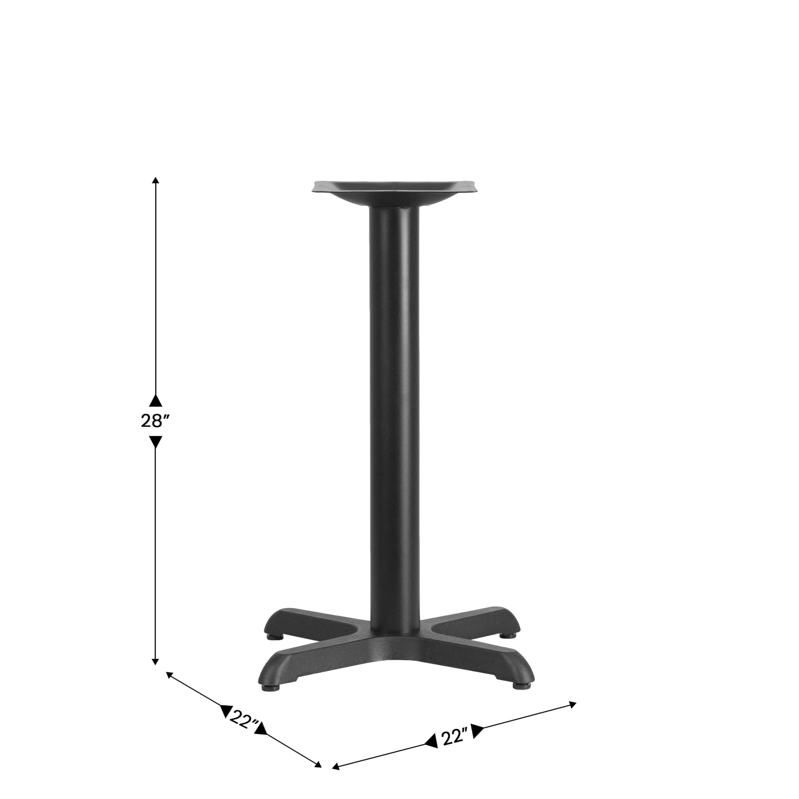 Flash Furniture Beverly 22'' x 22'' Restaurant Table X-Base with 3'' Dia. Table Height Column