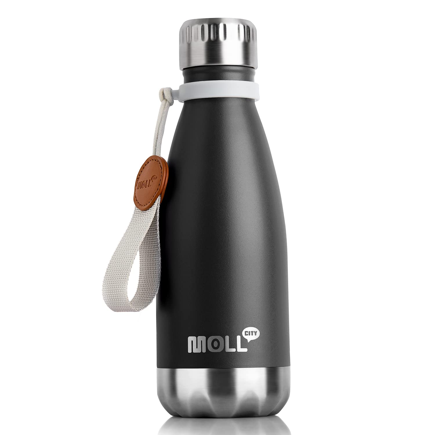 9 oz Water Bottle for Kids-Small Stainless Steel Water Bottle for School Vacuum Insulated Metal Leak Proof Cola Shape Water Flask for Boys Girls(Baby Blue)