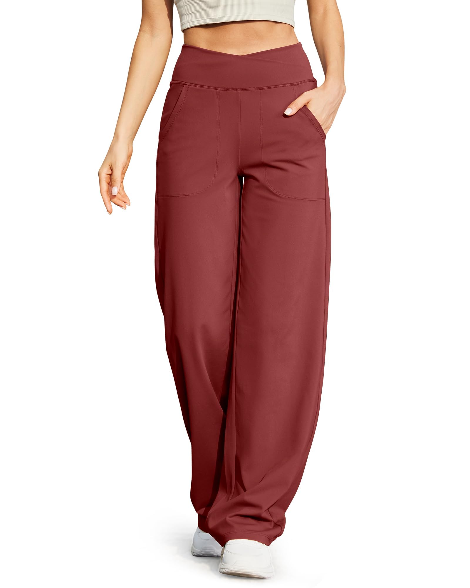 G4Free Wide Leg Pants for Women Loose Yoga Pants with Pockets Petite/Regular/Tall Stretch Casual Lounge Pants