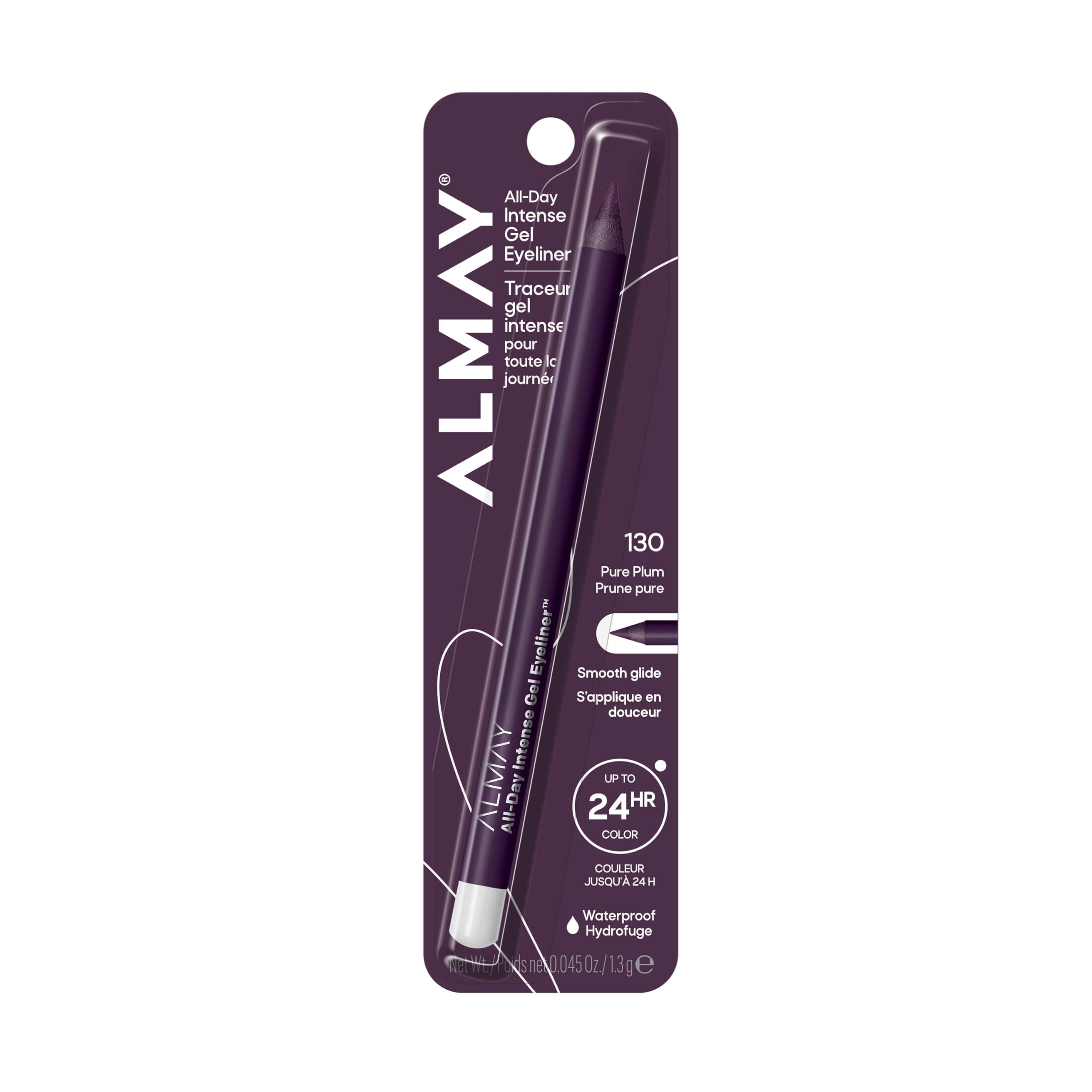 Almay All-Day Intense Gel Eyeliner Bold Longwear Eye Makeup, Hypoallergenic, 100 All-Day Grey, 0.045 oz