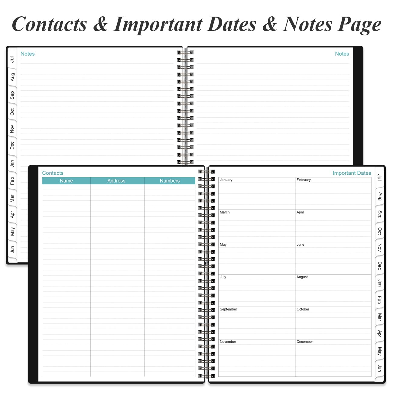 2026-2027 Daily & Monthly Planner - One Page Per Day, Daily Planner from July 2026 to June 2027, Planner 2026-2027 with 12 Monthly Tabs, 6.4" x 8.5", Black