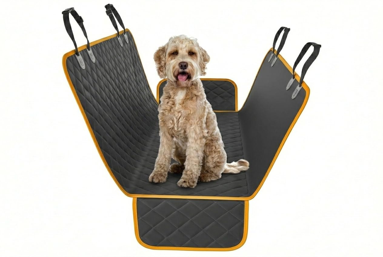 Active Pets Beige XL Dog Car Hammock Back Seat Cover, Waterproof Backseat Cover Protector for Truck Bench Rear of Sedans or SUVs, Essential Pet Supplies Vacuum or Wipe Clean, Machine Washable