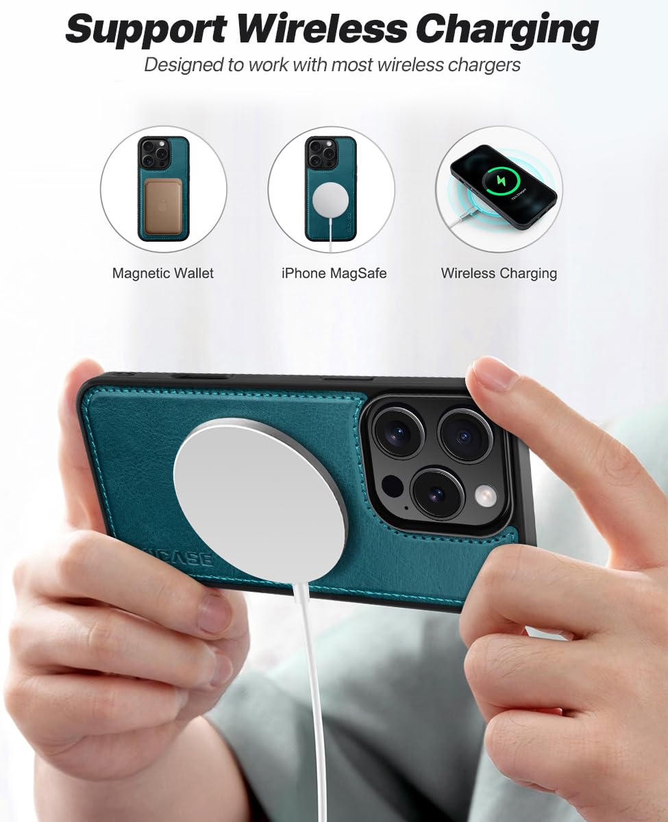 OCASE for iPhone 16 Case Detachable Wallet Case with Card Holder, 2 in 1 Pu Leather Flip Folio with RFID Blocking Stand Wrist Strap Shockproof Phone Cover 6.1 Inch 2024, Black