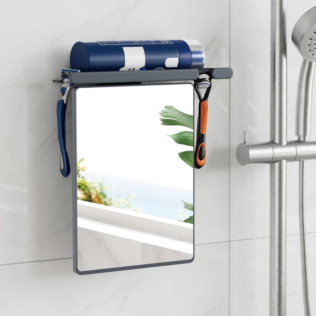 TAILI Shower Mirror Fogless for Shaving | Shower Mirror Fogless, Shaving Mirrors, Suction Cup, Removable & Reusable, Razor Holder Storage, Bathroom Accessories K9