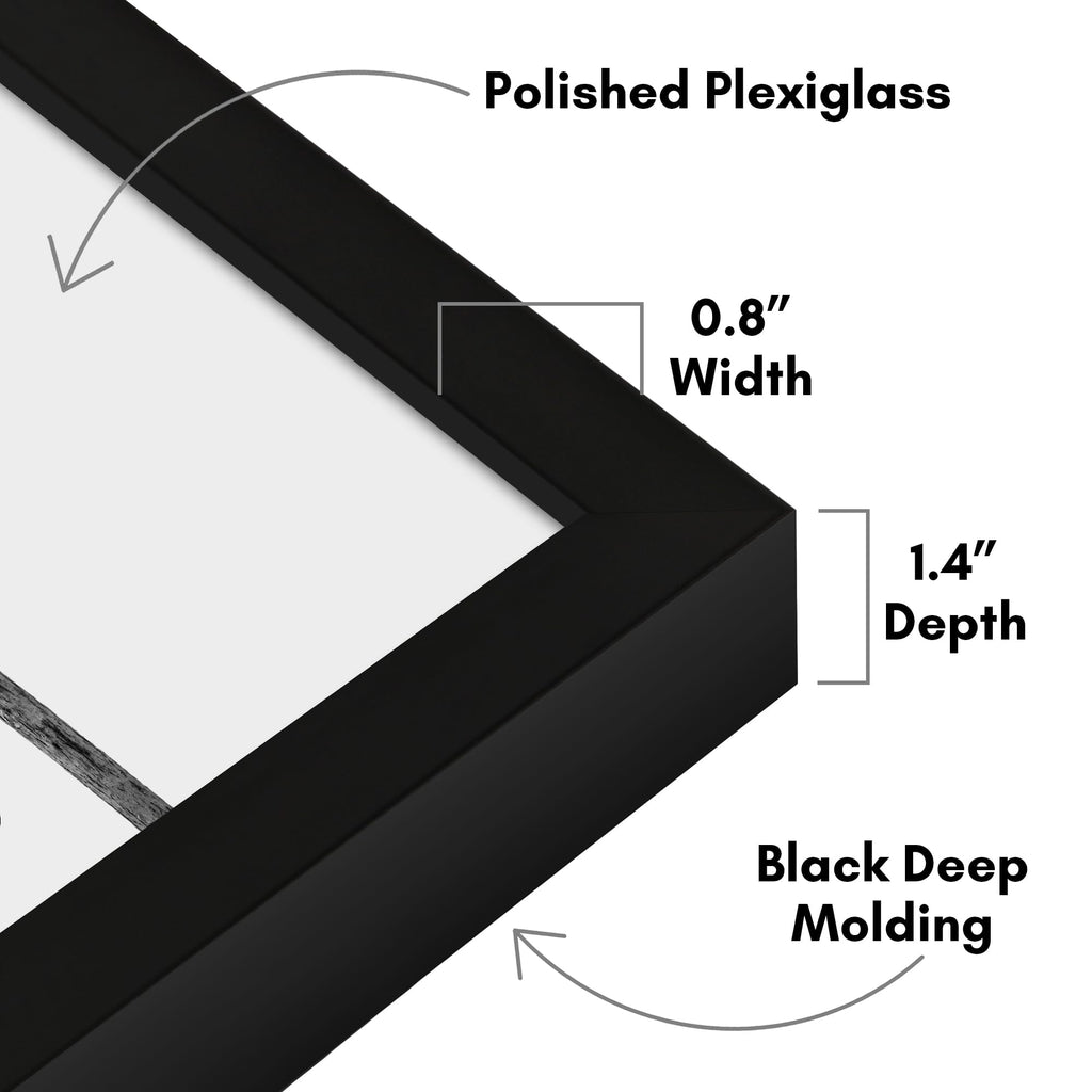 Americanflat 5x7 Picture Frame with Shatter-Resistant Glass - Soho Collection - Gallery Style Deep Molding Picture Frames for Tabletop and Wall Display - Black