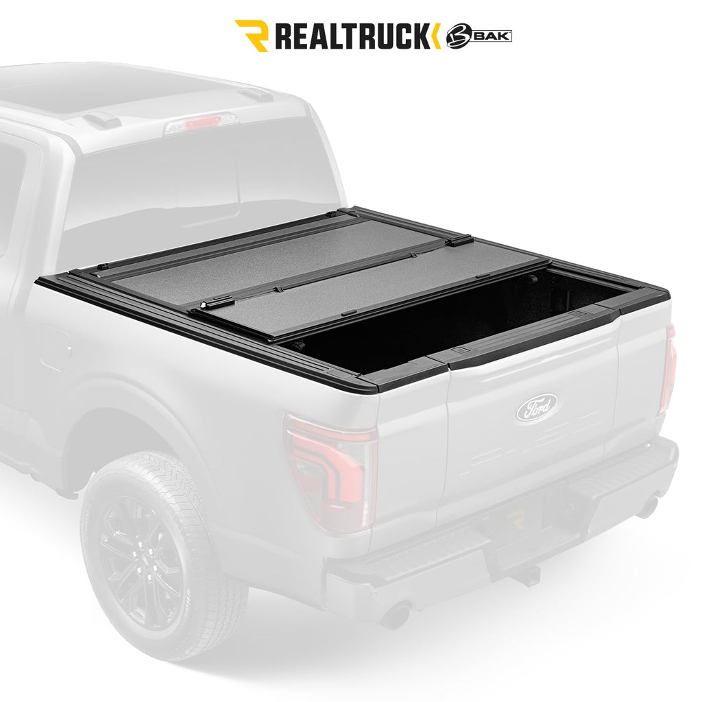 RealTruck BAK BAKFlip F1 Hard Folding Truck Bed Tonneau Cover | 772133 | Fits 2020-2026 Chevy/GMC Silverado/Sierra 2500/3500HD 6' 10" Bed (82.2")