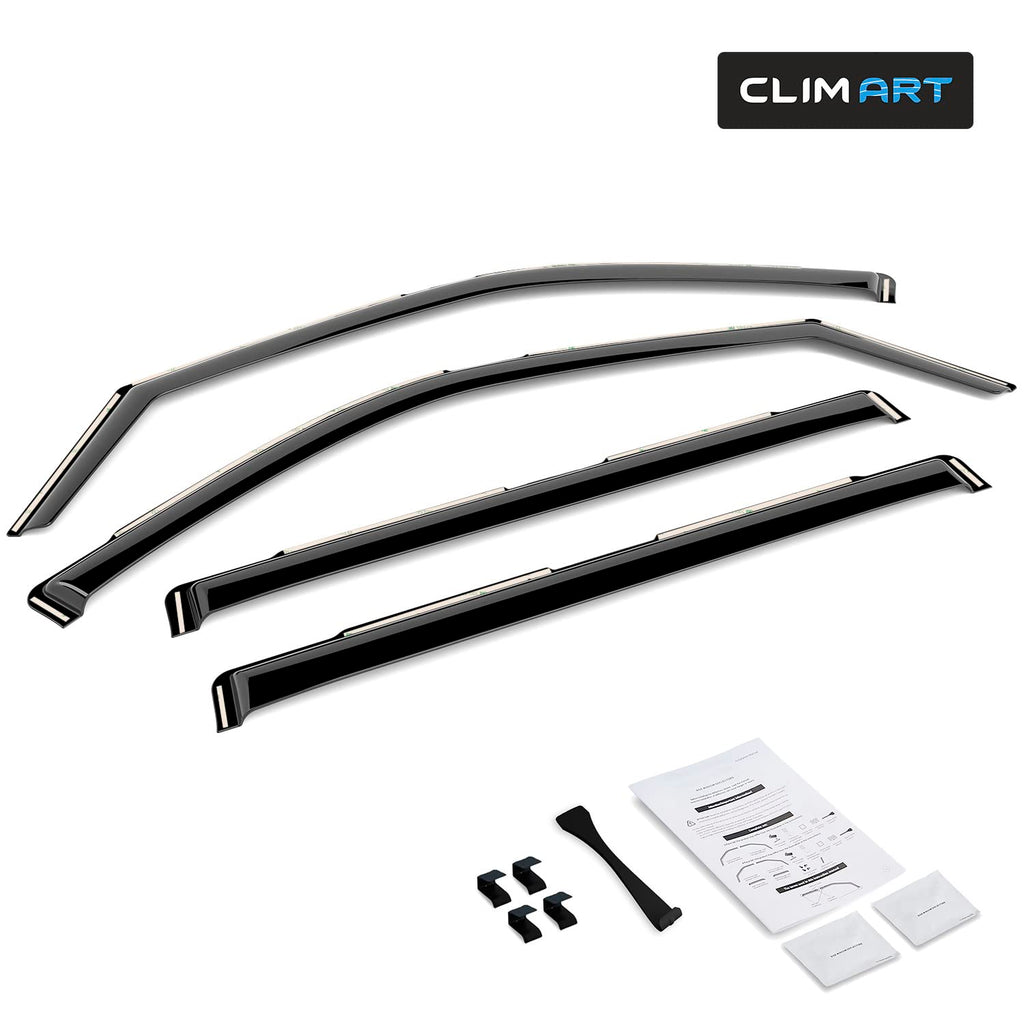 CLIM ART in-Channel Incredibly Durable Rain Guards for Honda Accord 2013-2017 Sedan, Original Window Deflectors, Vent Window Visors, Vent Deflector, 4 pcs. - 613274
