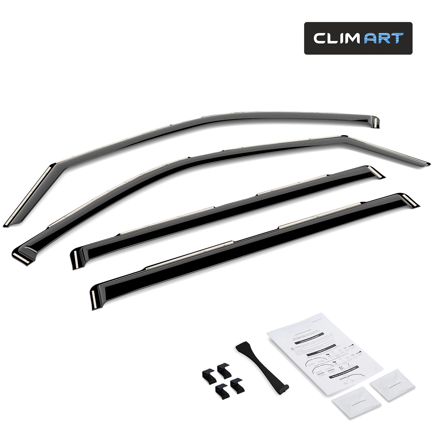 CLIM ART in-Channel Incredibly Durable Rain Guards for Honda Accord 2013-2017 Sedan, Original Window Deflectors, Vent Window Visors, Vent Deflector, 4 pcs. - 613274