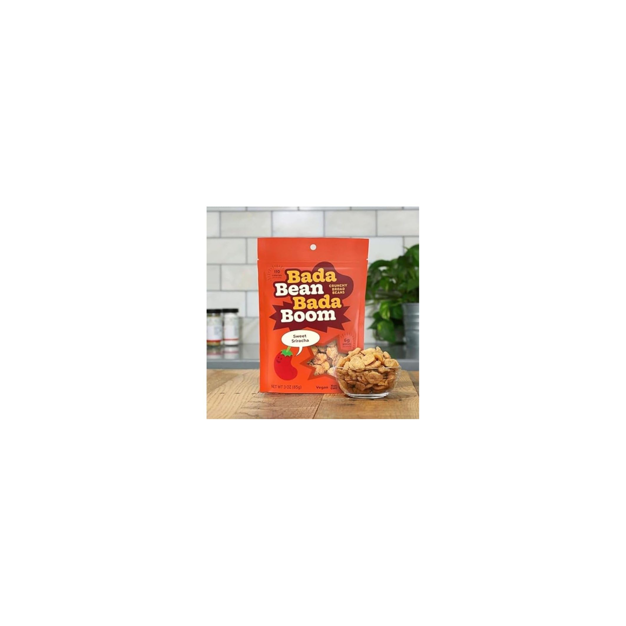 Bada Bean Bada Boom, Crunchy Roasted Broad Bean Snacks (Fava), High Protein, Vegan, Gluten-free - 110 Calorie Packs, Buffalo Wing, 4.5 Ounce (Pack of 6)