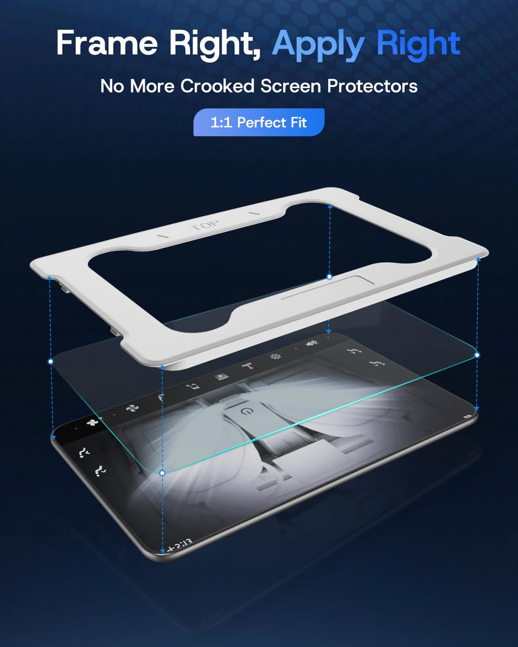 8" Rear Screen Protector for Tesla Model Y Juniper/Model 3 Highland, [HD & No-edge Gaps & 9H] Tempered Glass Screen Protector with Alignment Frame for Tesla Model 3/Y Accessories, Glossy