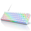 RK ROYAL KLUDGE RK61 Wired 60% Mechanical Gaming Keyboard Programmable QMK/VIA RGB Backlit 61 Keys Ultra-Compact Hot Swappable Brown Switch Black